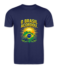 Camiseta O Brasil Acordou. - Azul Marinho