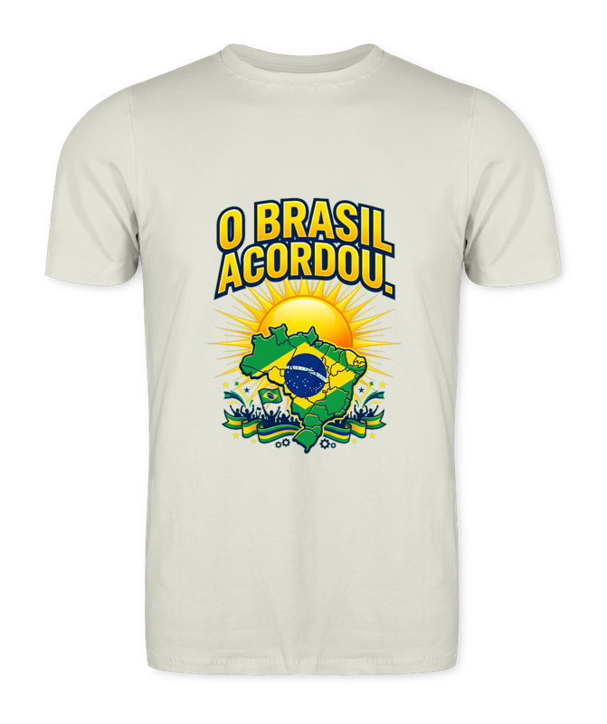 Camiseta O Brasil Acordou. - Off-White