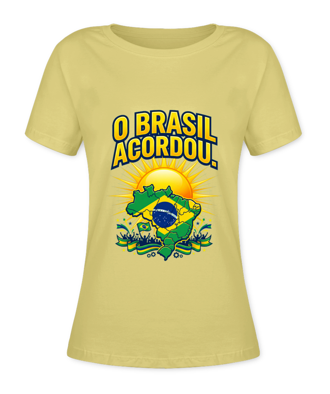 Babylook O Brasil Acordou. - Amarelo