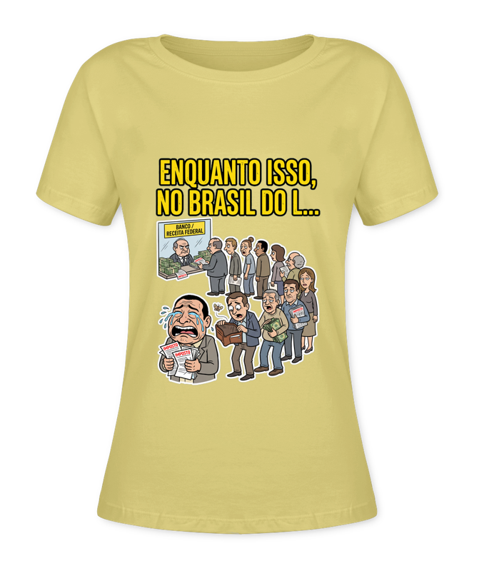 Babylook Enquanto Isso, No Brasil Do L... - Amarelo