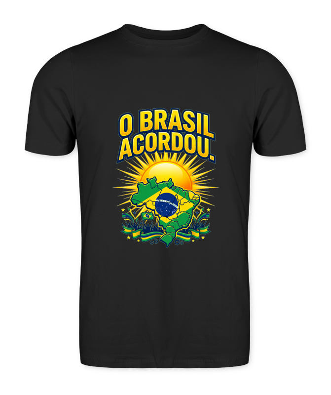 Camiseta O Brasil Acordou. - Preto