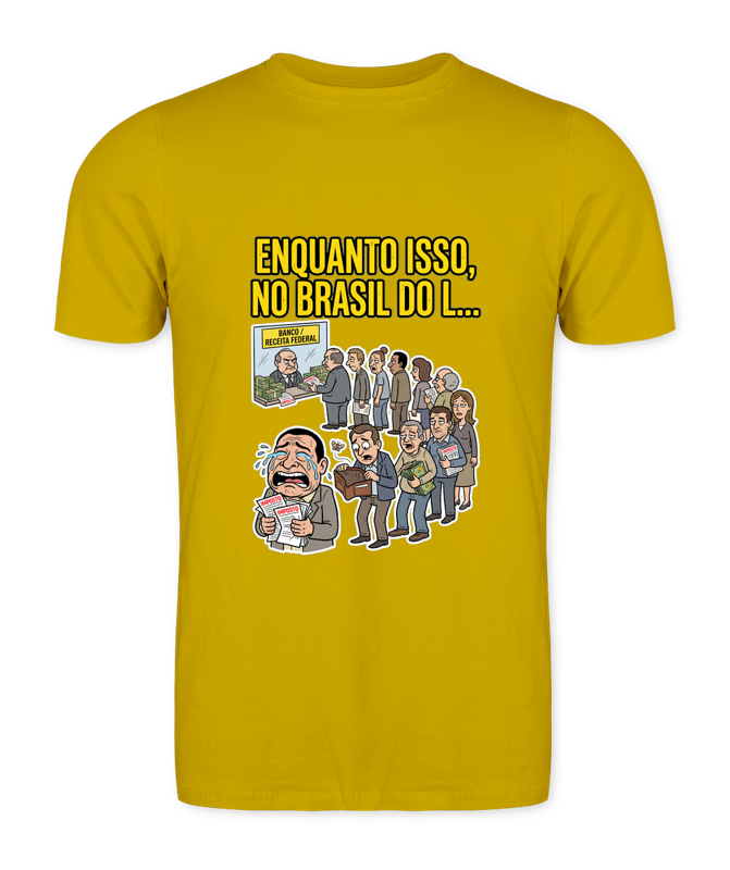 Camiseta Enquanto Isso, No Brasil Do L... - Amarelo